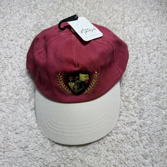 Free People Anchor Charmed Baseball Hat Red One Size NWT - Picture 3 of 6